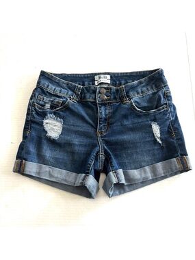 Mudd FLX Stretch Jean Shorts‎ Y2K Distressed Junior Size 9